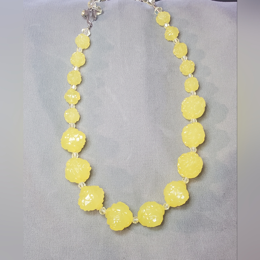 Tarina Tarantino Yellow Carved Rose Necklace